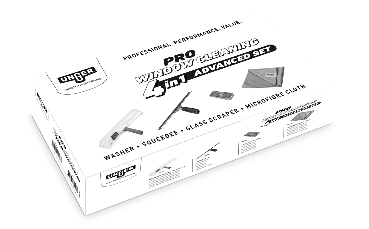 Unger PRO GLASREINIGUNGSSETS ADVANCED KIT 4-in-1