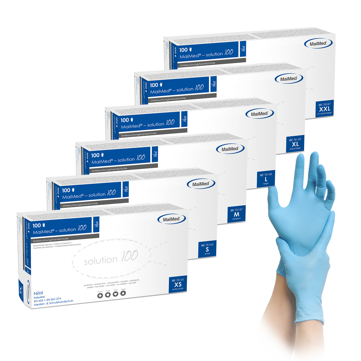 MaiMed-solution 100 Nitrilhandschuhe, blau