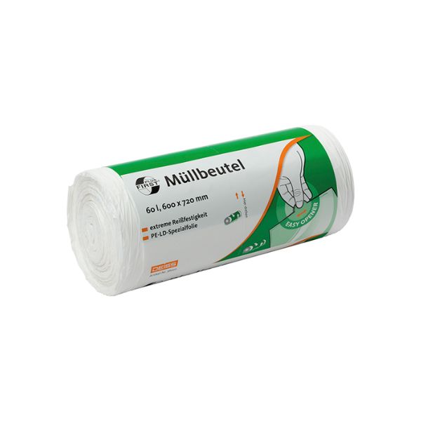Deiss Abfallbeutel 60 Liter weiß, LDPE/First Plus, 36022