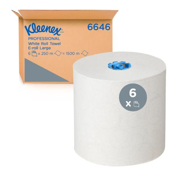 Kimberly-Clark Kleenex Papierhandtücher, 250 m, 1-lg., weiß, 6 Rollen