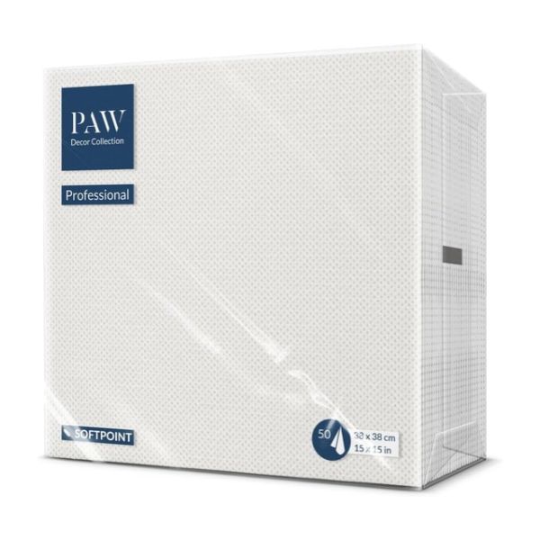Servietten 38 x 38 cm, 50 Stück Softpoint, Weiß, 1/4 Faltung