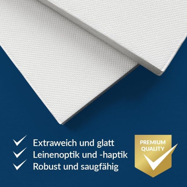Servietten 38 x 38 cm, 50 Stück Softpoint, Weiß, 1/4 Faltung